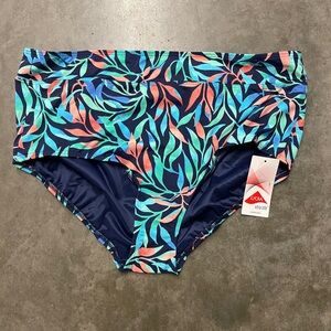 Colorful Leaf Print Women's Swim Bottoms